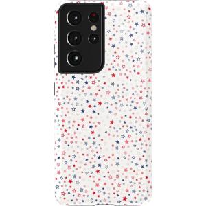 Casely Galaxy S21 Ultra Case | Amalfi Aperitivo | Dolce Vita | Essential Slim Dual-Layer Protective Design(Seeing Stars | Red  White & Blue)