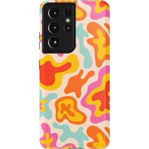 Casely Galaxy S21 Ultra Case | Amalfi Aperitivo | Dolce Vita | Essential Slim Dual-Layer Protective Design(Tropical Color Splash | Abstract Retro)