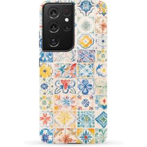 Casely Galaxy S21 Ultra Case | Amalfi Aperitivo | Dolce Vita | Essential Slim Dual-Layer Protective Design(Tuscan Tiles | Dolce Vita)
