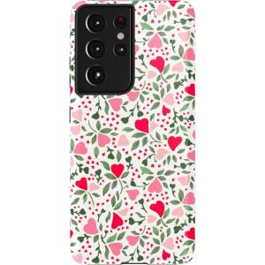 Casely Galaxy S21 Ultra Case | Amalfi Aperitivo | Dolce Vita | Essential Slim Dual-Layer Protective Design(Vines of Love | Floral Heart)