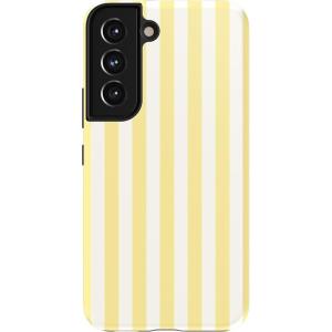 Casely Galaxy S22 Case | Lucky You | Shamrock | Essential Slim Dual-Layer Protective Case Design(Butter Yellow Stripes | Sunday Best)