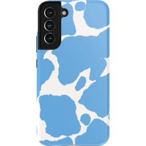 Casely Galaxy S22 Case | Lucky You | Shamrock | Essential Slim Dual-Layer Protective Case Design(Current MOOd | Light Blue Cow Print)