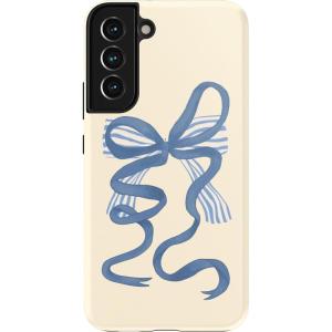 Casely Galaxy S22 Case | Lucky You | Shamrock | Essential Slim Dual-Layer Protective Case Design(Heartstrings | Blue Bow)