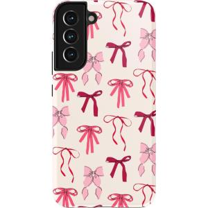 Casely Galaxy S22 Case | Lucky You | Shamrock | Essential Slim Dual-Layer Protective Case Design(Lover Girlie | Pink Bows)