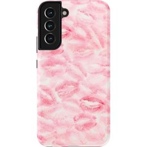 Casely Galaxy S22 Case | Lucky You | Shamrock | Essential Slim Dual-Layer Protective Case Design(Sealed with a Kiss | Pink Lipstick)