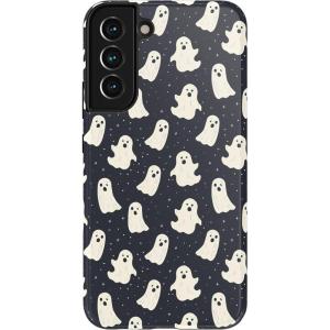 Casely Galaxy S22 Case | Polka Dots | High Contrast Design | Essential Slim Dual-Layer Protective Design(All Boos No Bite | Friendly Ghost)