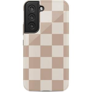 Casely Galaxy S22 Case | Polka Dots | High Contrast Design | Essential Slim Dual-Layer Protective Design(Fit Check | Neutral Checkerboard)