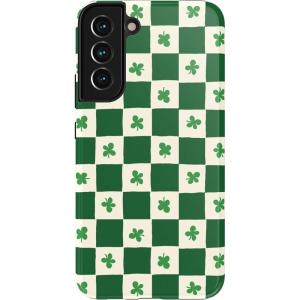 Casely Galaxy S22 Case | Polka Dots | High Contrast Design | Essential Slim Dual-Layer Protective Design(Lucky You | Shamrock)