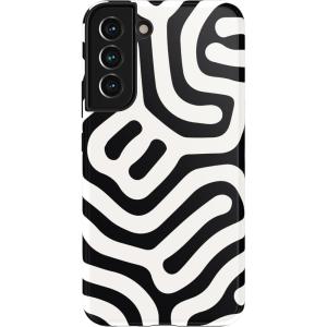 Casely Galaxy S22 Case | Polka Dots | High Contrast Design | Essential Slim Dual-Layer Protective Design(Maze | High Contrast Design)
