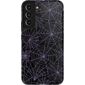 Casely Galaxy S22 Case | Polka Dots | High Contrast Design | Essential Slim Dual-Layer Protective Design(Midnight Web | Spider Web)