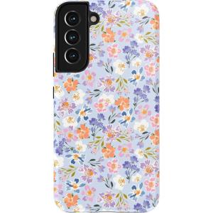 Casely Galaxy S22 Case | Polka Dots | High Contrast Design | Essential Slim Dual-Layer Protective Design(Poppy Meadows | Pastel Floral)