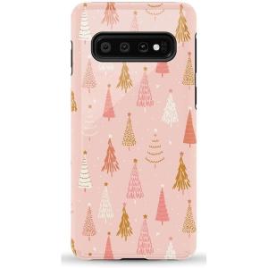 Casely Galaxy S22 Plus Case | Dashing Doxies | Dachshund Dog Case(Bubblegum Forest | Christmas Tree)