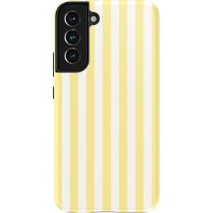 Casely Galaxy S22 Plus Case | Fit Check | Neutral Checkerboard Essential(Butter Yellow Stripes | Sunday Best)