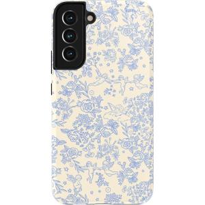 Casely Galaxy S22 Plus Case | Fit Check | Neutral Checkerboard Essential(Cupid’s Canvas | Periwinkle Floral)