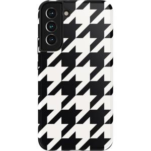 Casely Galaxy S22 Plus Case | Fit Check | Neutral Checkerboard Essential(Houndstooth | High Contrast Design)