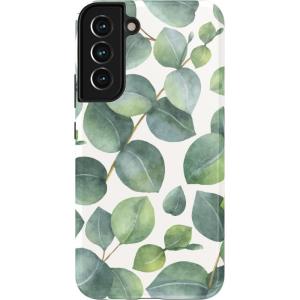 Casely Galaxy S22 Plus Case | Fit Check | Neutral Checkerboard Essential(Leaf Me Alone | Green Floral Print Floral)
