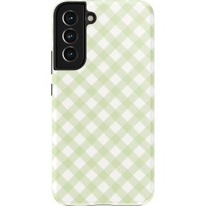 Casely Galaxy S22 Plus Case | Fit Check | Neutral Checkerboard Essential(Mint Lattice | Sunday Best)