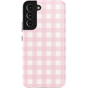 Casely Galaxy S22 Plus Case | Fit Check | Neutral Checkerboard Essential(Pink Plaid | Sunday Best)