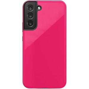 Casely Galaxy S22 Plus Case | Fit Check | Neutral Checkerboard Essential(Think Pink | Solid Neon Pink)