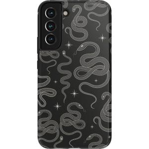 Casely Galaxy S22 Plus Case | Fit Check | Neutral Checkerboard Essential(We’re Ready For It | Black Serpent)