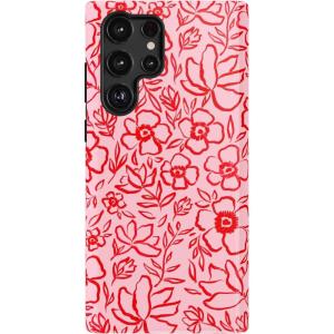 Casely Galaxy S22 Ultra Case | Stars Align | Blue & White Stars | Essential Slim Dual-Layer Protective Design(Blush Garden | Floral Doodle)
