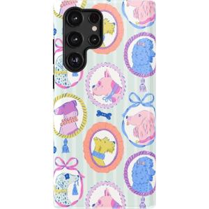 Casely Galaxy S22 Ultra Case | Stars Align | Blue & White Stars | Essential Slim Dual-Layer Protective Design(Chateau Pups | French Dog)
