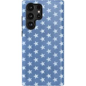 Casely Galaxy S22 Ultra Case | Stars Align | Blue & White Stars | Essential Slim Dual-Layer Protective Design(Coastal Blues | Denim Stars)
