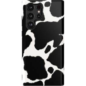Casely Galaxy S22 Ultra Case | Stars Align | Blue & White Stars | Essential Slim Dual-Layer Protective Design(Current MOOd | Cow Print)