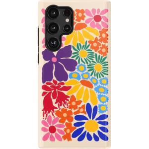 Casely Galaxy S22 Ultra Case | Stars Align | Blue & White Stars | Essential Slim Dual-Layer Protective Design(Flower Patch | Multi-Color Floral)