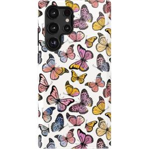 Casely Galaxy S22 Ultra Case | Stars Align | Blue & White Stars | Essential Slim Dual-Layer Protective Design(Free Spirit | Rainbow Butterfly)