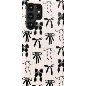 Casely Galaxy S22 Ultra Case | Stars Align | Blue & White Stars | Essential Slim Dual-Layer Protective Design(Goth Girlie | Black Bows)