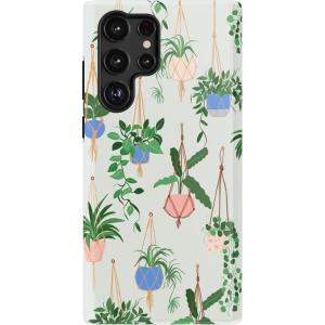 Casely Galaxy S22 Ultra Case | Stars Align | Blue & White Stars | Essential Slim Dual-Layer Protective Design(Hanging Around | Potted Plants Floral)