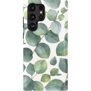 Casely Galaxy S22 Ultra Case | Stars Align | Blue & White Stars | Essential Slim Dual-Layer Protective Design(Leaf Me Alone | Green Floral Print)