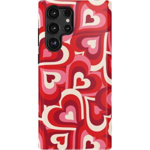 Casely Galaxy S22 Ultra Case | Stars Align | Blue & White Stars | Essential Slim Dual-Layer Protective Design(Love Song Remix | Ombre Hearts)