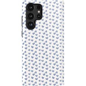 Casely Galaxy S22 Ultra Case | Stars Align | Blue & White Stars | Essential Slim Dual-Layer Protective Design(Lovebug | Blue Hearts)