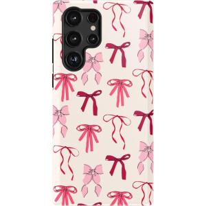 Casely Galaxy S22 Ultra Case | Stars Align | Blue & White Stars | Essential Slim Dual-Layer Protective Design(Lover Girlie | Pink Bows)