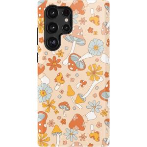 Casely Galaxy S22 Ultra Case | Stars Align | Blue & White Stars | Essential Slim Dual-Layer Protective Design(Mushroom Magic | Retro Floral)