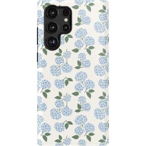 Casely Galaxy S22 Ultra Case | Stars Align | Blue & White Stars | Essential Slim Dual-Layer Protective Design(Nantucket Cottage | Blue Hydrangea)