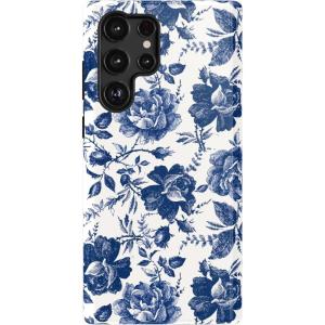 Casely Galaxy S22 Ultra Case | Stars Align | Blue & White Stars | Essential Slim Dual-Layer Protective Design(Rose to Fame | Blue & White Floral)