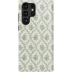 Casely Galaxy S22 Ultra Case | Stars Align | Blue & White Stars | Essential Slim Dual-Layer Protective Design(Sage Tapestry | Floral Vines)