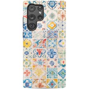 Casely Galaxy S22 Ultra Case | Stars Align | Blue & White Stars | Essential Slim Dual-Layer Protective Design(Tuscan Tiles | Dolce Vita)