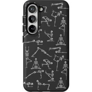 Casely Galaxy S23 Case | Poppy Meadows | Pastel Floral | Essential Slim Dual-Layer Protective Design(Corpse Pose | Skeleton Yoga)