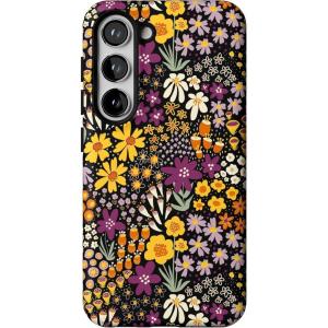 Casely Galaxy S23 Case | Poppy Meadows | Pastel Floral | Essential Slim Dual-Layer Protective Design(Falling for You | Plum Floral)