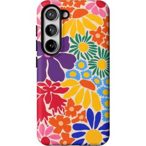 Casely Galaxy S23 Case | Poppy Meadows | Pastel Floral | Essential Slim Dual-Layer Protective Design(Flower Patch | Multi-Color Floral)