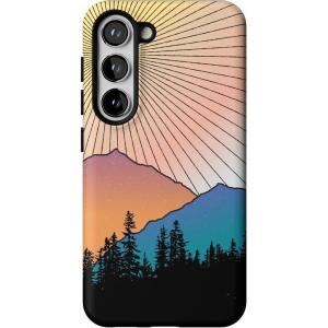 Casely Galaxy S23 Case | Poppy Meadows | Pastel Floral | Essential Slim Dual-Layer Protective Design(Golden Hour | Mountain Sunset)