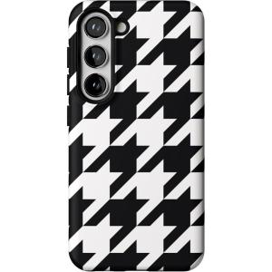Casely Galaxy S23 Case | Poppy Meadows | Pastel Floral | Essential Slim Dual-Layer Protective Design(Houndstooth | High Contrast Design)