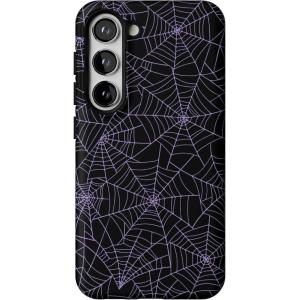 Casely Galaxy S23 Case | Poppy Meadows | Pastel Floral | Essential Slim Dual-Layer Protective Design(Midnight Web | Spider Web)