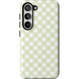 Casely Galaxy S23 Case | Poppy Meadows | Pastel Floral | Essential Slim Dual-Layer Protective Design(Mint Lattice | Sunday Best)