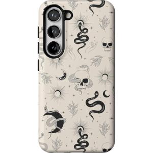 Casely Galaxy S23 Case | Poppy Meadows | Pastel Floral | Essential Slim Dual-Layer Protective Design(No Further Explanation | Snakes & Skulls)