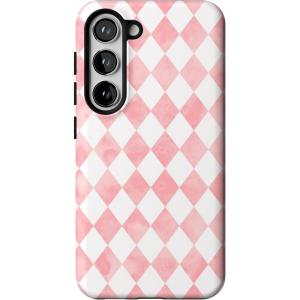 Casely Galaxy S23 Case | Poppy Meadows | Pastel Floral | Essential Slim Dual-Layer Protective Design(Queen of Diamonds | Pink Watercolor)